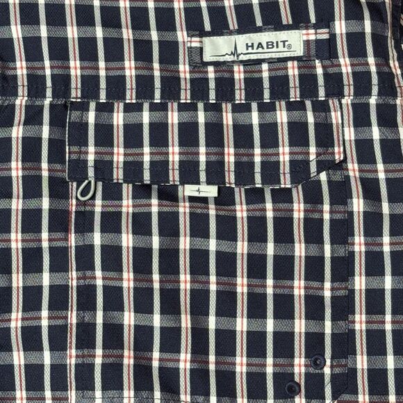 Habit Mens XL Solar UV Protection Short Sleeve Fishing Shirt Vented Outdoor - Picture 7 of 12